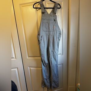 Women's Carhartt Striped Railroad Conductor  Overalls size Small